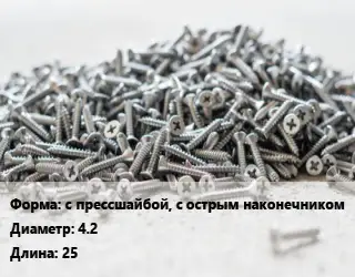 Шуруп с прессшайбой, с острым наконечником 4.2х25